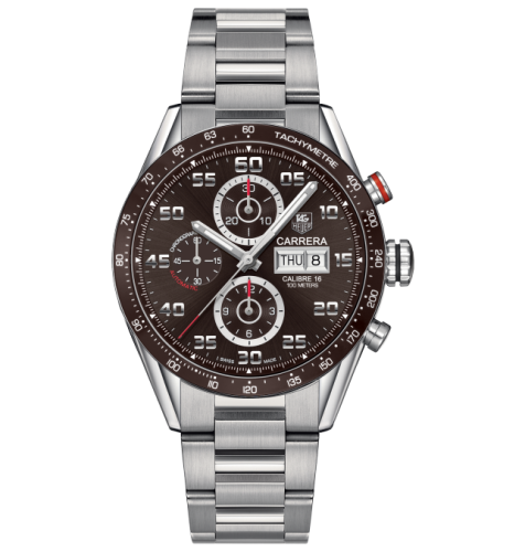 TAG Heuer Carrera Calibre 16 Day Date 43 Stainless Steel / Brown / Bracelet